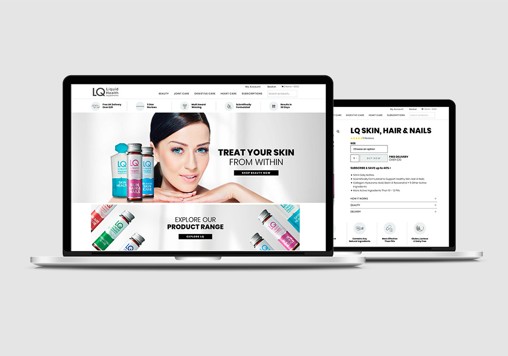 LQ Liquid Health Website Design by Amanda Design