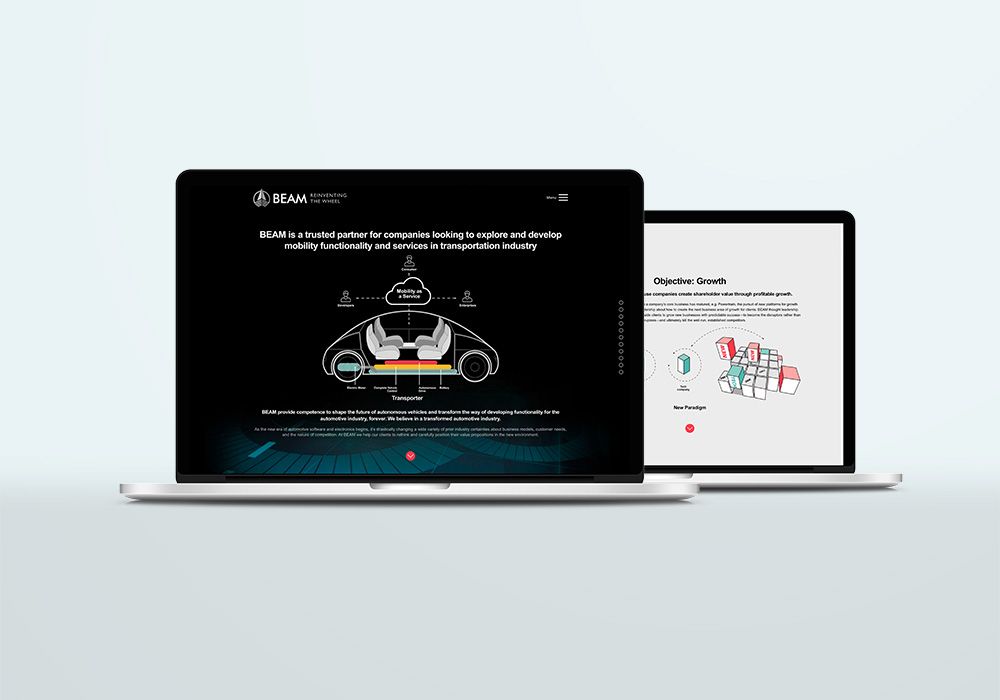 Beam website design by Amanda Design